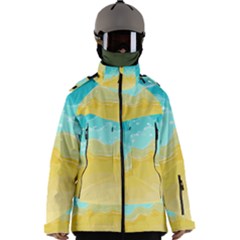 Abstract Background Beach Coast Men s Zip Ski And Snowboard Waterproof Breathable Jacket by anzea