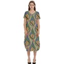 Tribal Background Boho Batik T-Shirt Midi Dress With Pockets View1