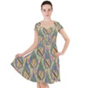 Tribal Background Boho Batik Cap Sleeve Midi Dress With Pockets View1