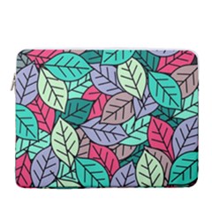 Pattern Leaves Background Nature 15  Vertical Laptop Sleeve Case With Pocket by Proyonanggan