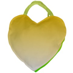 Gradient  Green, Yellow Giant Heart Shaped Tote by 2607694c