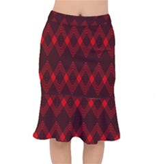 Pattern Red Black, Short Mermaid Skirt by 2607694c