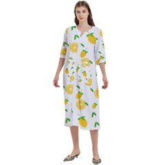 Illustrations Lemon Citrus Fruit Yellow Women s Cotton 3/4 Sleeve Nightgown by anzea