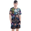 Tree Colourful Men s Mesh T-Shirt and Shorts Set View1