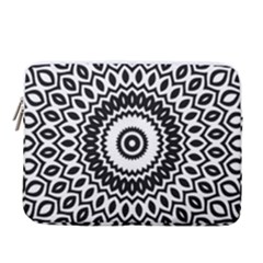 Circular Concentric Radial Symmetry Abstract 14  Vertical Laptop Sleeve Case With Pocket by Proyonanggan