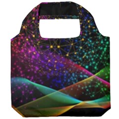 Particles Waves Line Multicoloured Foldable Grocery Recycle Bag by Proyonanggan