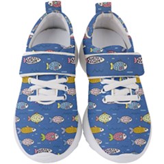 Sea Fish Blue Submarine Animal Kids  Velcro Strap Shoes by Proyonanggan