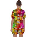 Colorful 3d Social Media Satin Short Sleeve Pajamas Set View2