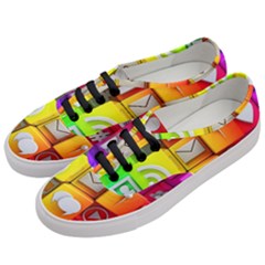 Colorful 3d Social Media Women s Classic Low Top Sneakers by Ket1n9