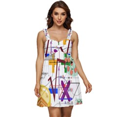 Mathematics Formula Physics School Ruffle Strap Babydoll Chiffon Dress by Bedest