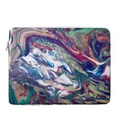 Abstract Strata Iv 15  Vertical Laptop Sleeve Case With Pocket by kaleidomarblingart