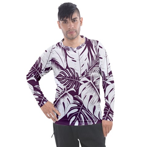 Abstract Art Tropical Leaves Men s Pique Long Sleeve T-shirt by Valentinaart