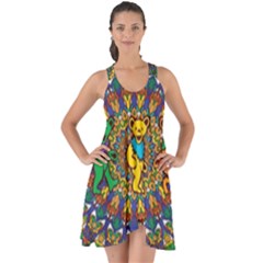 Dead Dancing Bears Grateful Dead Pattern Show Some Back Chiffon Dress by Grandong