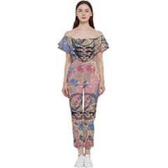 Grateful Dead Artsy Bardot Ruffle Jumpsuit by Bedest