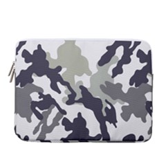 Camo Army Black White 14  Vertical Laptop Sleeve Case With Pocket