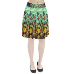 Monkey Tiger Bird Parrot Forest Jungle Style Pleated Skirt by Grandong