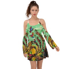 Monkey Tiger Bird Parrot Forest Jungle Style Boho Dress by Grandong