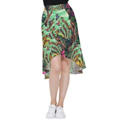 Monkey Tiger Bird Parrot Forest Jungle Style Frill Hi Low Chiffon Skirt by Grandong