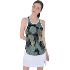 Autumn Fallen Leaves Dried Leaves Racer Back Mesh Tank Top by Grandong