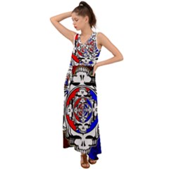 The Grateful Dead V-neck Chiffon Maxi Dress by Grandong