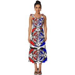 The Grateful Dead Tie-strap Tiered Midi Chiffon Dress by Grandong