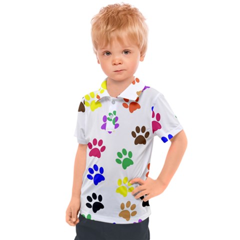 Pawprints Paw Prints Paw Animal Kids  Polo T-shirt by Apen