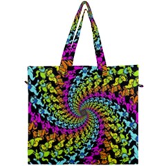 3d Grateful Dead 90 s Neon Dancing Bears Canvas Travel Bag by Perong