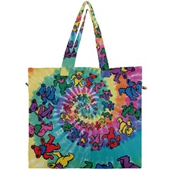 Tie Dye Grateful Dead Bears Canvas Travel Bag by Perong