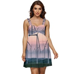 Wind Giants At Twilight Ruffle Strap Babydoll Chiffon Dress by Tellerarts