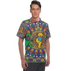 Dead Dancing Bears Grateful Dead Pattern Men s Polo T-shirt by Grandong