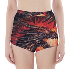 Dragon High-waisted Bikini Bottoms by Ndabl3x