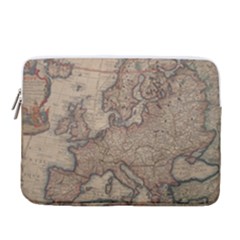 Old Vintage Classic Map Of Europe 14  Vertical Laptop Sleeve Case With Pocket