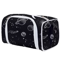 Black Space Drawing Art Planet Drawing Stars Black Space Galaxy Outer Space Toiletries Pouch by Perong