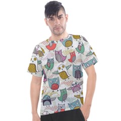 Owl Animal Bird Pattern Men s Sport Top by Perong