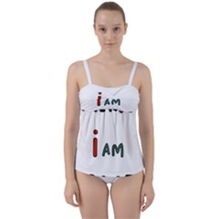 America  I Am Race Twist Front Tankini Set by RiverRootz