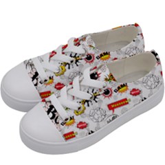 Pattern Seamless Texture Cartoon Kids  Low Top Canvas Sneakers by Perong