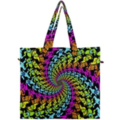 3d Grateful Dead 90 s Neon Dancing Bears Canvas Travel Bag by Perong