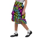 3d Grateful Dead 90 s Neon Dancing Bears Kids  Ruffle Flared Wrap Midi Skirt View2