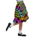 3d Grateful Dead 90 s Neon Dancing Bears Kids  Ruffle Flared Wrap Midi Skirt View3