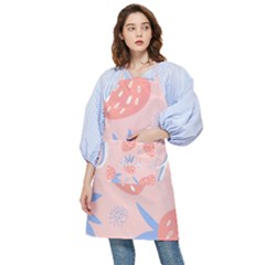 July Summer Strawberry Pink Berry Pocket Apron by Grandong