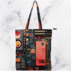 Tech Technology Pattern Double Zip Up Tote Bag by Salmanaz77