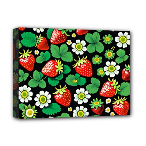 Strawberries Pattern Deluxe Canvas 16  X 12  (stretched) 