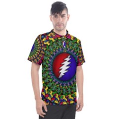 Grateful Dead Bear Pattern Men s Polo T-shirt by Maspions