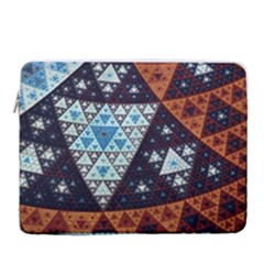 Fractal Triangle Geometric Abstract Pattern 15  Vertical Laptop Sleeve Case With Pocket by Cemarart