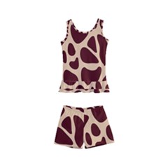 Animal Print Girraf Patterns Kids  Boyleg Swimsuit by Ket1n9