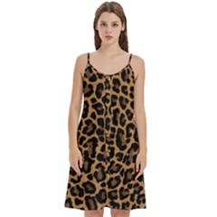 Tiger Skin Art Pattern Women s Spaghetti Strap Pullover Cami Dress by Ket1n9