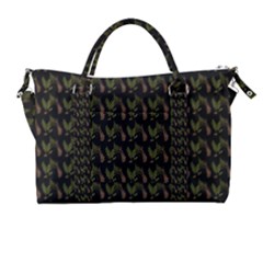 Fern Pattern 2 Black Carry-on Travel Shoulder Bag by snowwhitegirl