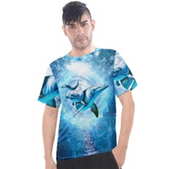 Dolphin Blue Sea Fantasy Men s Sport Top by Maspions