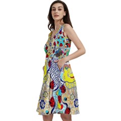Supersonic Ladybug Angel Power Sleeveless V-neck Skater Dress With Pockets by chellerayartisans