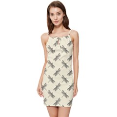 Dragonfy Insect Pattern Summer Tie Front Dress by Maspions